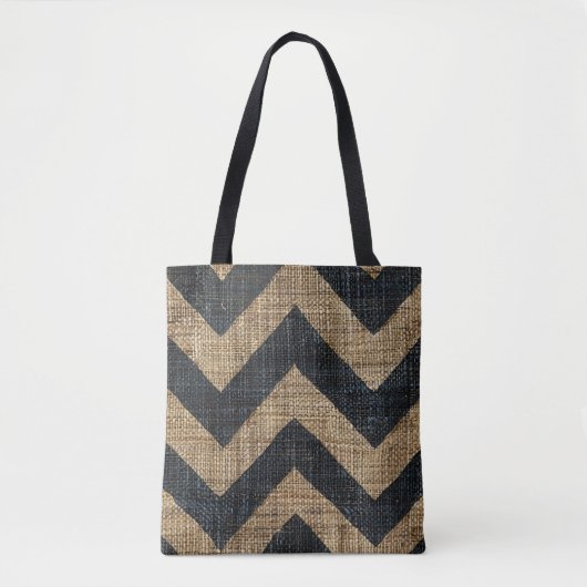 Jute Chevron Canvas tas (Voorkant)