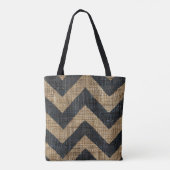 Jute Chevron Canvas tas (Achterkant)