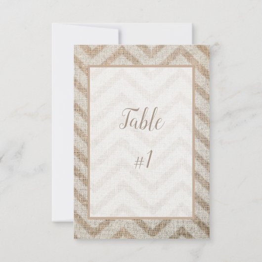 Jute Chevron Ontvangst Tafelkaart Kaart (Achterkant)
