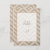 Jute Chevron Ontvangst Tafelkaart Kaart (Voorkant / Achterkant)