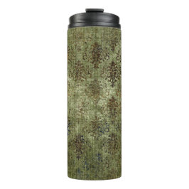  jute damast patroon thermosbeker