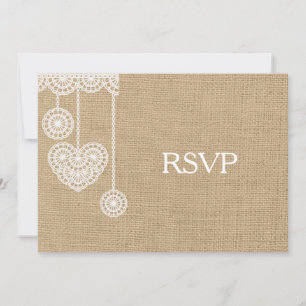Jute en Kant RSVP Kaart