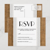 Jute en kant RSVP kaarten (Voorkant / Achterkant)