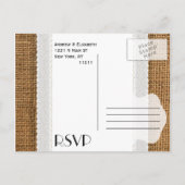 Jute en kant RSVP kaarten (Achterkant)