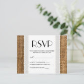 Jute en kant RSVP kaarten (Staand voorkant)