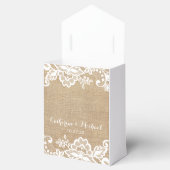 jute en kant rustieke land bruiloft bedankdoosjes (Geopend)