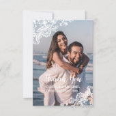 jute en kant rustieke land bruiloft bedankkaart (Voorkant)