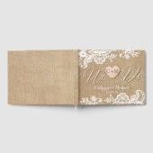 jute en kant rustieke land bruiloft gastenboek (Volledig)