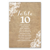 jute en kant rustieke land bruiloft kaart (Voorkant)