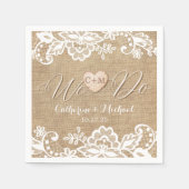 jute en kant rustieke land bruiloft servet (Voorkant)