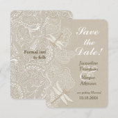 Jute en Kant Rustieke Trouw Save The Date Kaart (Voorkant / Achterkant)