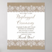 Jute en Kant Rustige Trouw zonder mobiel Poster (Voorkant)