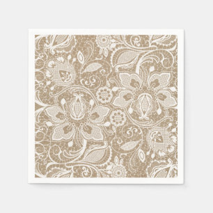 Jute en Kant Shabby Chic Papieren Servet