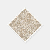 Jute en Kant Shabby Chic Papieren Servet (Hoek)