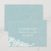 Jute en Kant Trouwreceptiekaart Kaart (Voorkant / Achterkant)