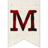 Jute en kariert vrolijk Kerstmis Vlaggetjes (Tweede vlag)