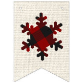 Jute en kariert vrolijk Kerstmis Vlaggetjes (Eerste vlag)