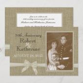 Jute en Strik 50ste verjaardag met foto Kaart (Voorkant / Achterkant)