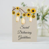 Jute Geel Bloemendecor in Metselwerkpot Veiligheid Informatiekaartje (Staand voorkant)