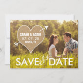 Jute Hart | Rustieke Save the Date Aankondiging (Voorkant)