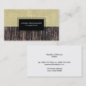 Jute & Hout Textuur Visitekaartje (Voorkant / Achterkant)