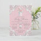 Jute Houten Pot Rustieke Baby Shower Uitnodigingen (Staand voorkant)