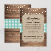 Jute Houten Trouwreceptiekaarten Teal Kaart (Voorkant / Achterkant)