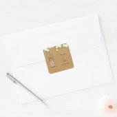 jute ivoor roos mason jar bruiloft gunst stickers (Envelop)