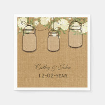 jute ivoor rozen gepersonaliseerde bruiloft servet