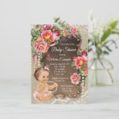 Jute Kant Baby Borrelkaartjes Kaart (Staand voorkant)