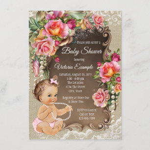 Jute Kant Baby Borrelkaartjes Kaart