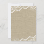 Jute kant baby shower uitnodigingen (Achterkant)