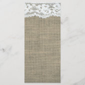 Jute & Kant Eenvoudige Landelijke Elegante Trouwme Menu (Achterkant)