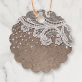 jute kant glitter rustieke bruiloft dank u bedankjes labels (Achterkant)