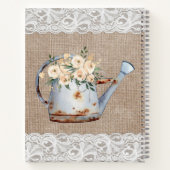 Jute Kant Landelijk Oude Theepot Witte Bloemen Notitieboek (Achterkant)