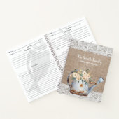 Jute Kant Landelijk Oude Theepot Witte Bloemen Notitieboek (Binnen)