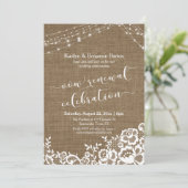 Jute Kant Lichtslingers Jubileum Verjaardagsfeest Kaart (Staand voorkant)