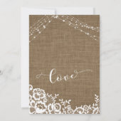 Jute Kant Lichtslingers Jubileum Verjaardagsfeest Kaart (Achterkant)