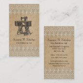 jute kant  naaimachine visitekaartje (Voorkant / Achterkant)