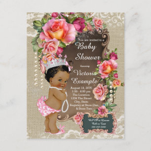 Jute Kant Parel Etnische Prinses Baby Borrel Kaart