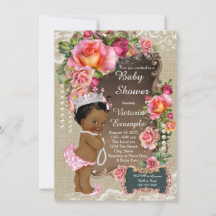 Jute Kant Parel Etnische Prinses Baby Borrel Kaart