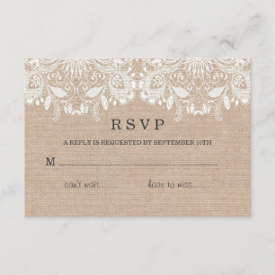 Jute & Kanten RSVP Kaart