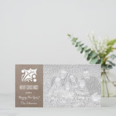 Jute kerstkaarten met aangepaste vakantiefoto feestdagenkaart (Staand voorkant)