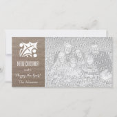 Jute kerstkaarten met aangepaste vakantiefoto feestdagenkaart (Voorkant)