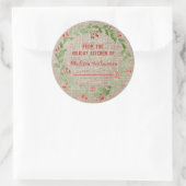Jute Kerstkeuken Inmaken | Thuisgemaakte Jam Ronde Sticker (Tas)