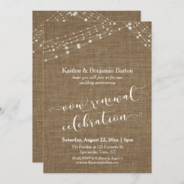 Jute lichtslingers viering van hernieuwing van gel kaart