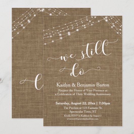 Jute Lichtslingers Wij Doen Het Nog Steeds Jubileu Kaart (Voorkant / Achterkant)