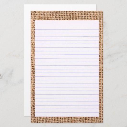 Jute Lined Stationery Briefpapier (Voorkant / Achterkant)