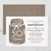 Jute Mason Jar, Jubileum Aankondiging (Voorkant / Achterkant)