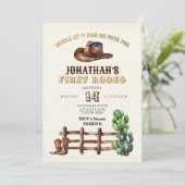 Jute nepgoud Cowboy reed eerste rodeo Kaart (Staand voorkant)